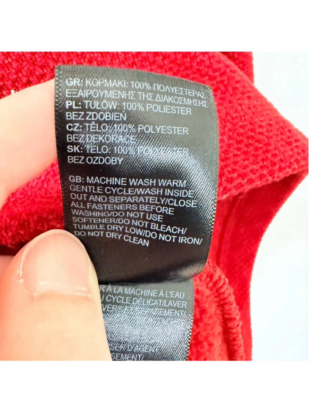 The North Face Red Textured Fleece Quarter Zip Pullover Men's XXL